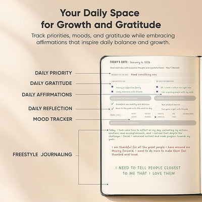 Best Daily Journal for Men & Women - Gratitude, Manifestation & Guided Journal with Prompts for Personal Growth by PRODUCTIVITY STORE (A5, Black) - Forever Consciousness