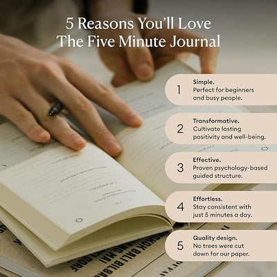Intelligent Change The Five Minute Journal - Original Daily Gratitude Journal 2025 for Happiness, Mindfulness & Reflection - Daily Affirmations - Undated Planner Gifts for Women & Men - Forever Consciousness