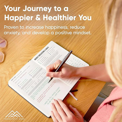 Best Daily Journal for Men & Women - Gratitude, Manifestation & Guided Journal with Prompts for Personal Growth by PRODUCTIVITY STORE (A5, Black) - Forever Consciousness