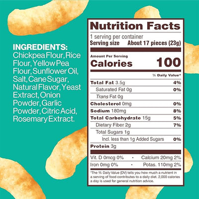 Hippeas Chickpea Puffs, Vegan White Cheddar, 0.8 Ounce (Pack of 30), 3g Protein, 2g Fiber, Vegan, Gluten-Free, Crunchy, Plant Protein Snacks