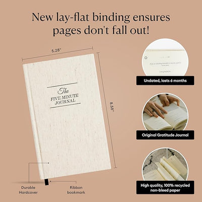 Intelligent Change The Five Minute Journal - Original Daily Gratitude Journal 2025 for Happiness, Mindfulness & Reflection - Daily Affirmations - Undated Planner Gifts for Women & Men - Forever Consciousness