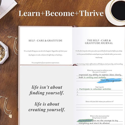 Self - Care Notebook, Wellness & Daily Reflection Gratitude Journal & Mood Tracker for Women Self Care Planner, A5 Size (Pink) - Forever Consciousness