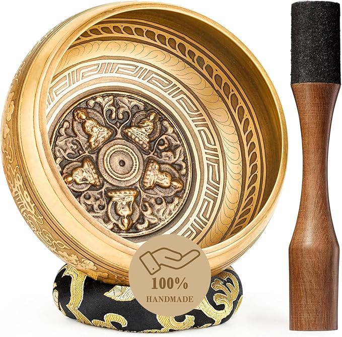 Hihealer Tibetan Singing Bowls, Large Authentic Meditation Sound Bowl