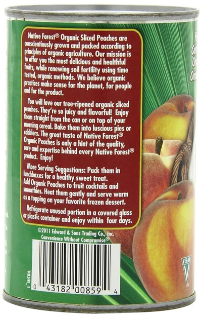 Native Forest Organic Sliced Peaches, 15 Ounce Cans (Pack of 6)