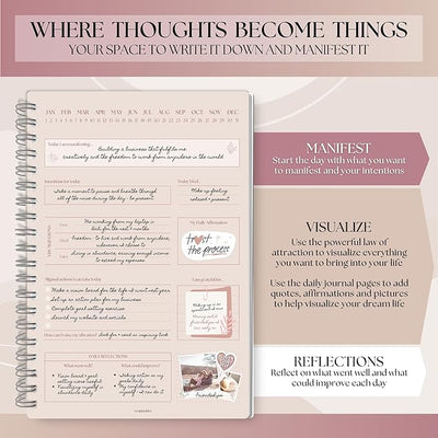 Manifestation Journal | Law of Attraction Daily Planner to Manifest your Dream Life - A5 Lux - Forever Consciousness