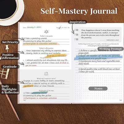 Self - Care Notebook, Wellness & Daily Reflection Gratitude Journal & Mood Tracker for Women Self Care Planner, A5 Size (Pink) - Forever Consciousness