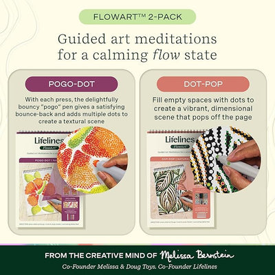 Lifelines FlowArt Activity Pad, 2 - Pack - Guided Dot Art Meditations with Markers – Dot - Pop and Pogo - Dot Coloring Books for Teens, Adults & Seniors - Forever Consciousness