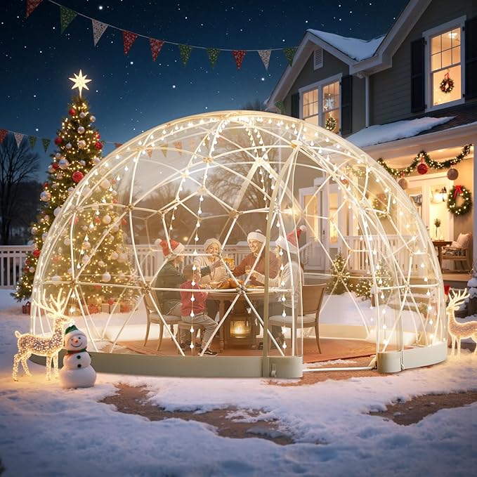 VEVOR Garden Dome Tent 9.5 x 5.7 ft Clear Bubble Tent House for 2-4 Person