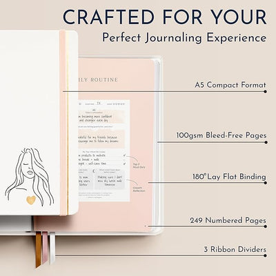 RYVE Daily Gratitude Journal for Women: 6 - Month Guided Positivity & Wellness Journal with Prompts - Affirmation, Mindfulness, Self Help & Reflection, Gratitude Journal Notebook, Manifestation Journal - Forever Consciousness
