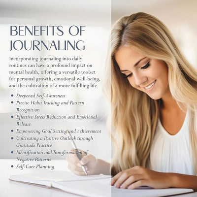 FINDING BALANCE Mental Health Journal – 6 - Month Daily Journal with Prompts for Mindfulness, Self - Care & Healing – Anxiety & Depression Relief – Blue Hardcover - Forever Consciousness