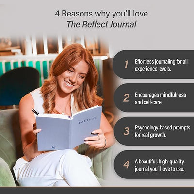 MindPanda Reflect Journal - The Ultimate Guided Journal with Daily Prompts For Gratitude, Mindfulness & Daily Reflection - Mood Tracker & Gratitude Log for Happiness & Self Care. Premium Non - Bleed - Forever Consciousness