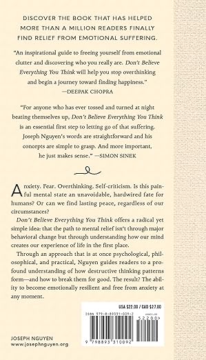 Don't Believe Everything You Think (Expanded Edition): Why Your Thinking Is The Beginning & End Of Suffering (Graduation Gift) (Books By Joseph Nguyen) Hardcover – October 29, 2024 - Forever Consciousness