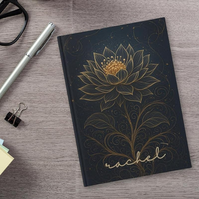 Lotus Flower Hardcover Journal, Divine Energy Field Writing Journal, Meditation Notebook Yoga Diary, Spiritual Sketchbook, Inspirational Planner, Yogi Gifts For Women, Gift For Yoga Teacher - Forever Consciousness