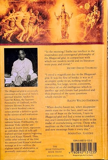 Bhagavad Gita As It Is In English with Original Sanskrit Hardcover - Forever Consciousness