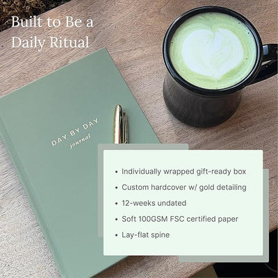 Day by Day Daily Gratitude Journal 2025 for Mindfulness, Happiness, Reflection, and Self Care, Undated Planner Gifts for Women & Men - Forever Consciousness