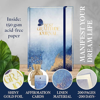 Best Gratitude Journal with Daily Affirmation Cards - Mindfulness Journal for Happiness, Productivity, Self - Care, and Positive Thinking - Ideal Gift for Women and Men, 200 Pages, Premium Quality - Forever Consciousness