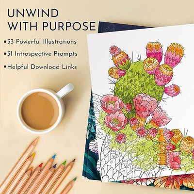 RYVE Coloring Book for Adults Relaxation - Beautiful Designs to Promote Mindfulness & Relaxation - Adult Coloring Book for Women & Men, Anxiety and Stress Relief Gifts for Women, Flower Designs - Forever Consciousness