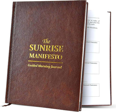 SaltWrap Sunrise Manifesto: Daily Morning Guided Journal for Gratitude, Mindfulness, Wellness, Self Care for Women & Men – 5 Minute Reflection Journal - Forever Consciousness