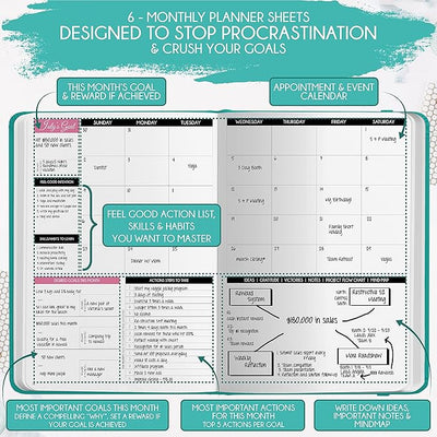 Manifestation Journal - 5 Minute Manifesting & Self Care Journal | 90 - Day Undated Daily Planner for Positivity, Affirmations & Gratitude | Guided Mindfulness, Reflection | Vision Board + Stickers - Forever Consciousness