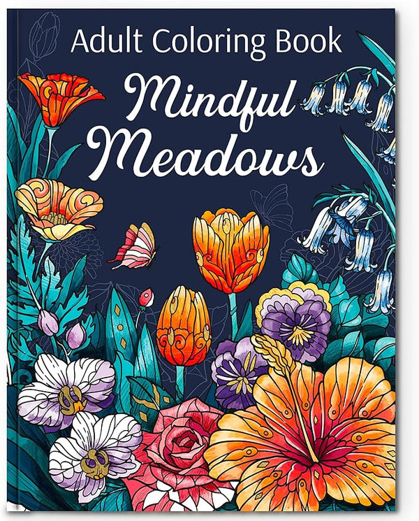 RYVE Coloring Book for Adults Relaxation - Beautiful Designs to Promote Mindfulness & Relaxation - Adult Coloring Book for Women & Men, Anxiety and Stress Relief Gifts for Women, Flower Designs