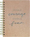 Graphique Medium Vegan Leather Spiral Journal, Courage – 6” x 8", 192 Lined Pages, Inhale Courage Exhale Fear Quote Embellished on the Cover – Perfect for Taking Notes, Lists and More (SCWS005)